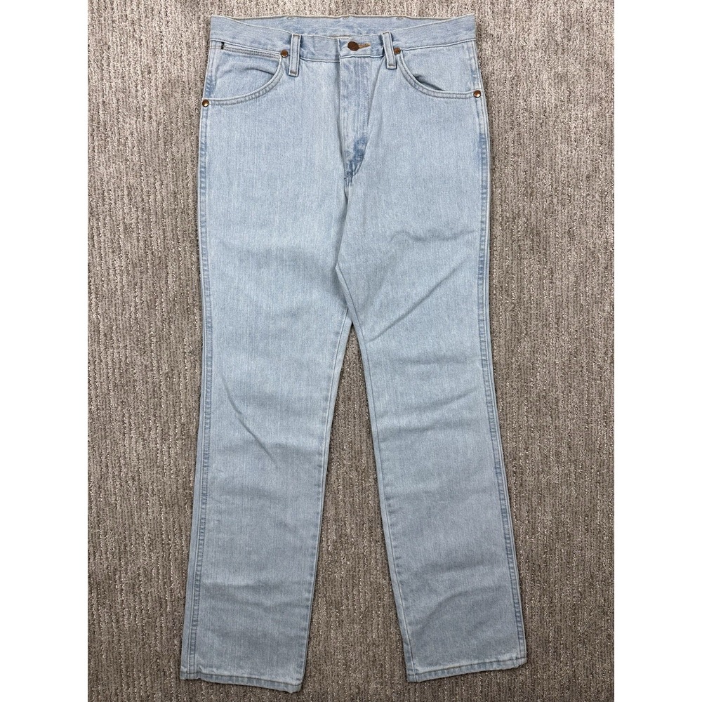 Wrangler 936GBH Cowboy Cut Slim Jeans Mens 31x32 Light Wash Straight Western